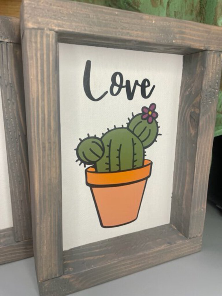 Framed Cactus Art