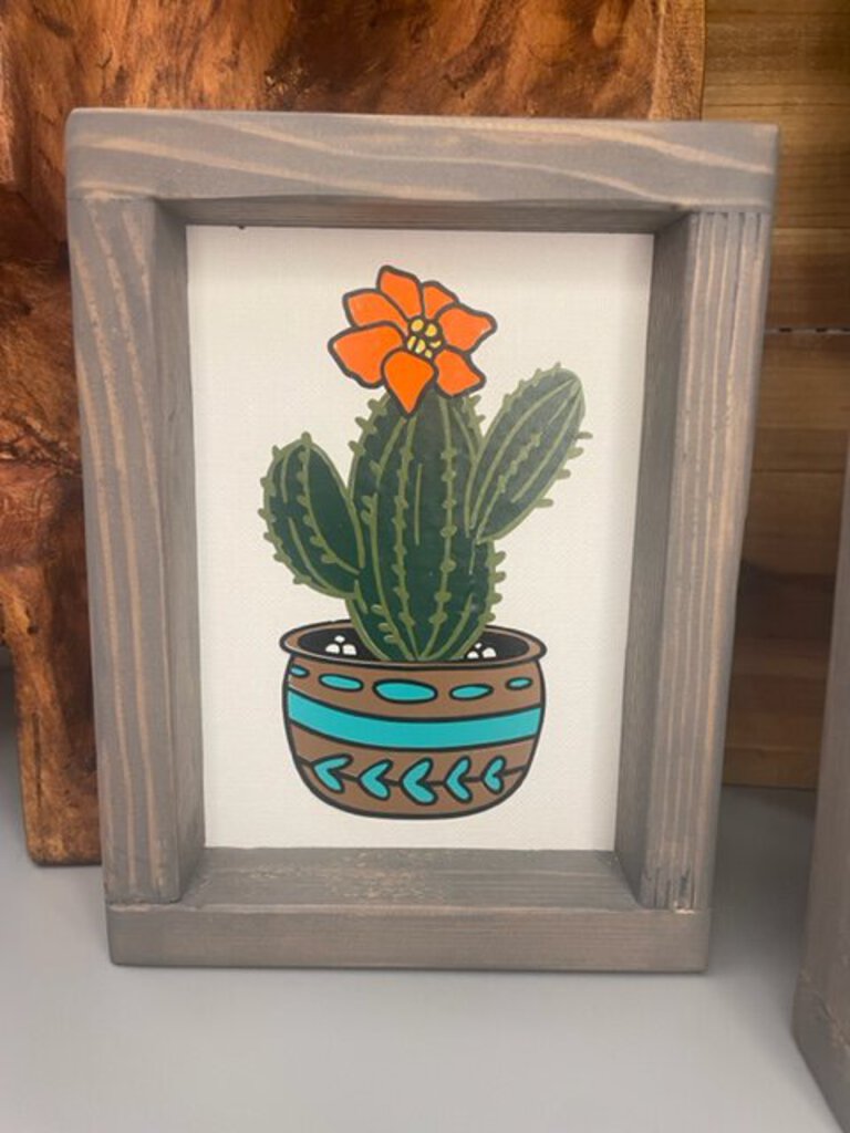 Framed Cactus Art