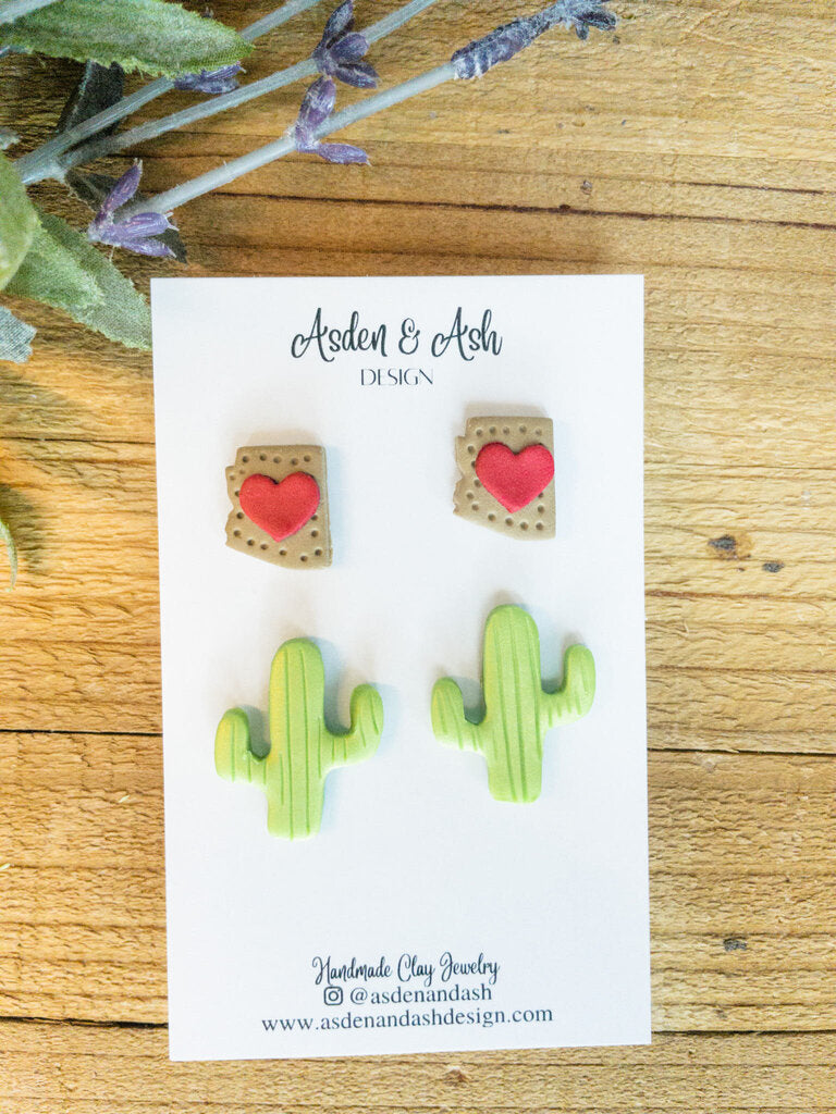 Arizona and Cactus Stud Earring Set